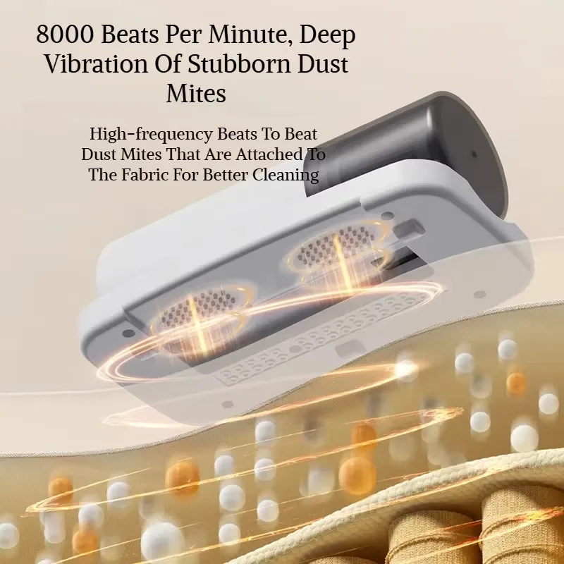 Aspirateur à main sans fil rechargeable par USB, à aspiration puissante, anti-acariens, pour lit, canapé et voiture 2