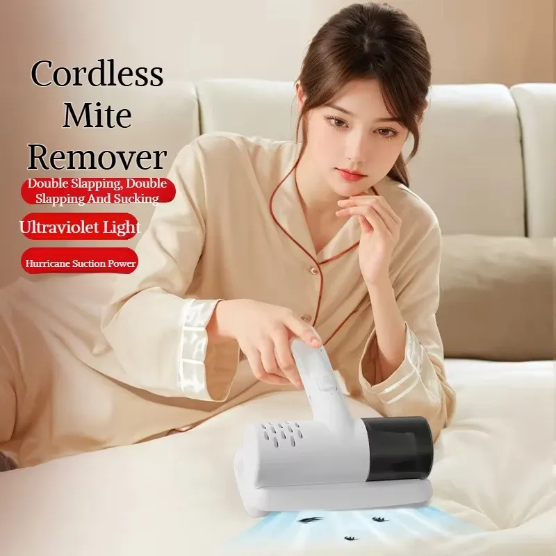 Aspirateur à main sans fil rechargeable par USB, à aspiration puissante, anti-acariens, pour lit, canapé et voiture 3