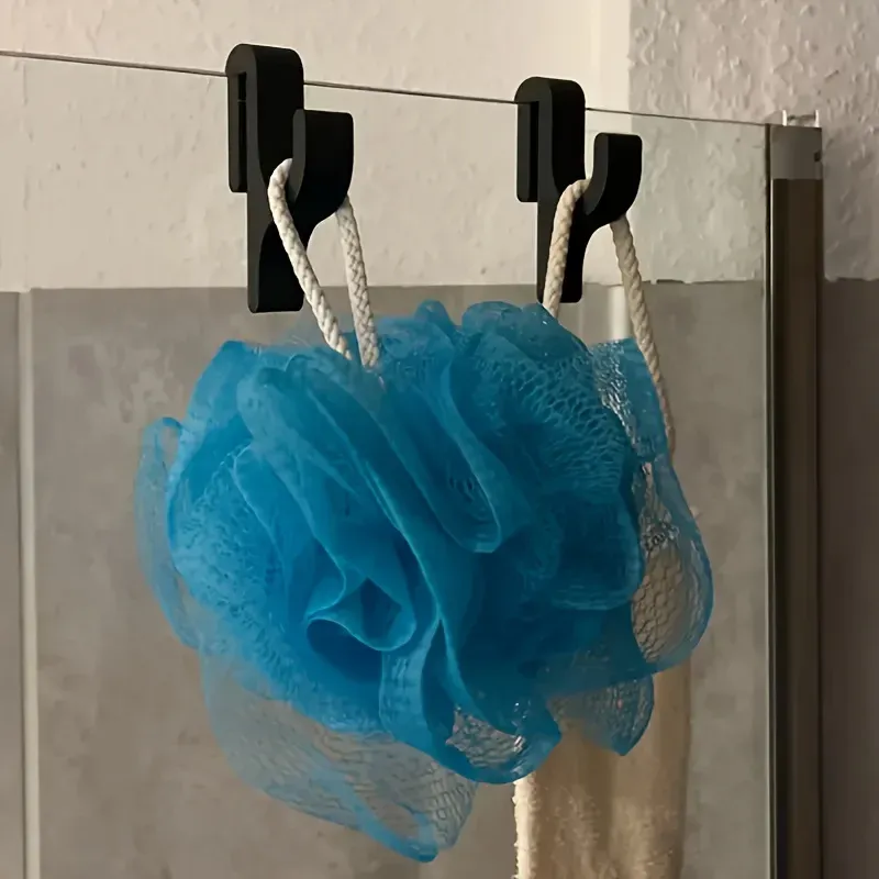 Crochet porte-serviettes de douche 3D pour portes en verre de 8 mm, cintre de salle de bain pour vêtements, serviettes, peignoirs, buanderie, dortoir et appartement 2