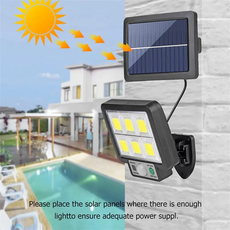 Ce "French" title is already French but is keyword-stuffed. Translating to clean, professional French:

Applique solaire LED avec détecteur de mouvement, 3 modes d'éclairage, étanche, pour extérieur, jardin et allée 3