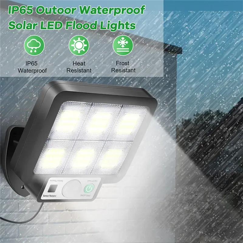 Ce "French" title is already French but is keyword-stuffed. Translating to clean, professional French:

Applique solaire LED avec détecteur de mouvement, 3 modes d'éclairage, étanche, pour extérieur, jardin et allée 4