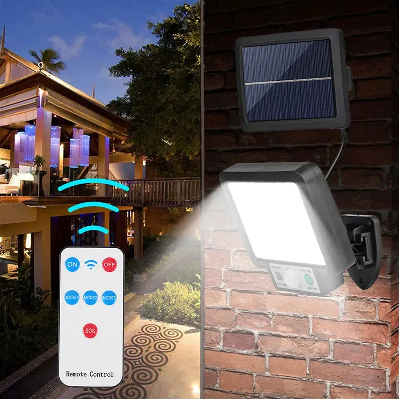 Ce "French" title is already French but is keyword-stuffed. Translating to clean, professional French:

Applique solaire LED avec détecteur de mouvement, 3 modes d'éclairage, étanche, pour extérieur, jardin et allée 5