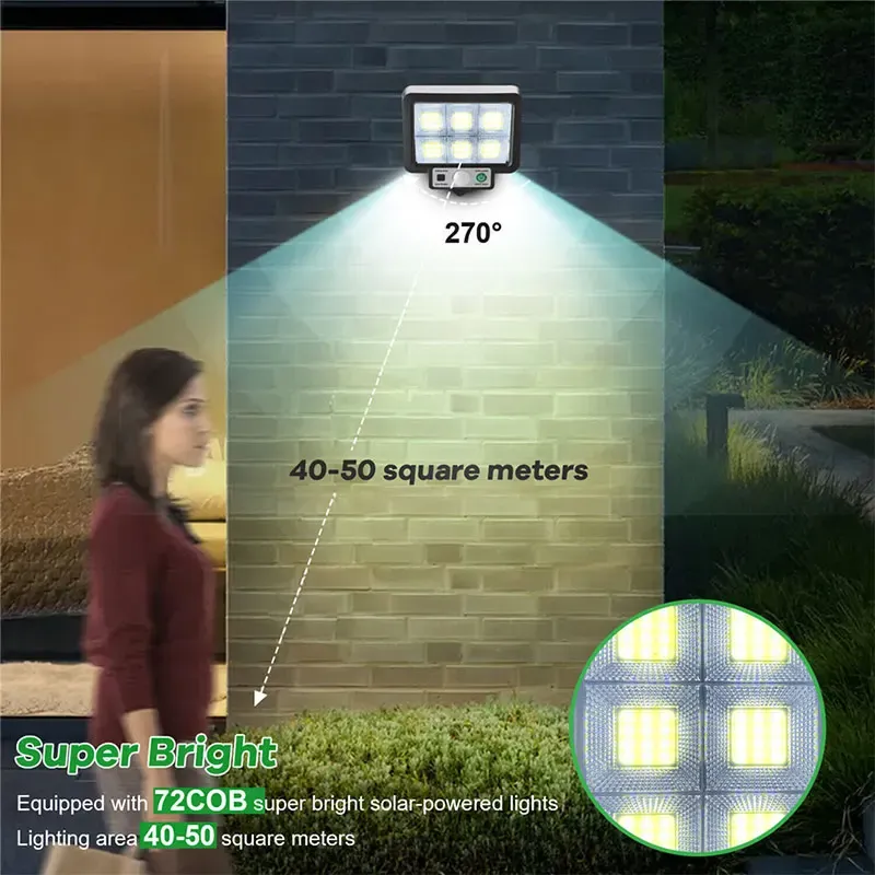 Ce "French" title is already French but is keyword-stuffed. Translating to clean, professional French:

Applique solaire LED avec détecteur de mouvement, 3 modes d'éclairage, étanche, pour extérieur, jardin et allée 6