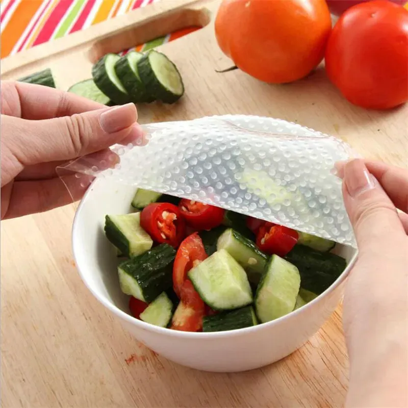 Lot de 4 couvercles en silicone extensibles et réutilisables pour bols, conservation des aliments 5