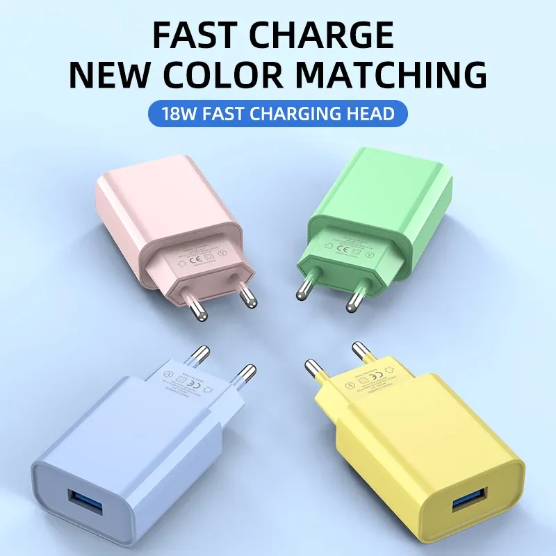 Chargeur mural USB 5 V 2 A 10 W à charge rapide, adaptateur secteur pour téléphone portable, compatible iPhone, Samsung, Xiaomi et Huawei, prise UE/US 3