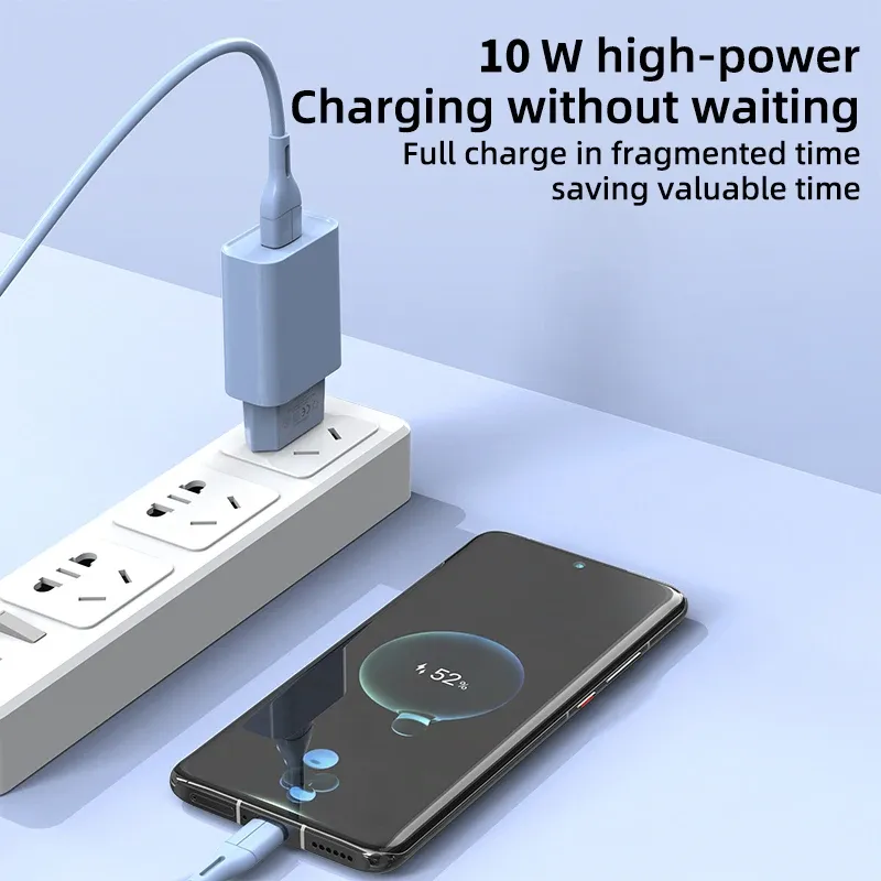 Chargeur mural USB 5 V 2 A 10 W à charge rapide, adaptateur secteur pour téléphone portable, compatible iPhone, Samsung, Xiaomi et Huawei, prise UE/US 2
