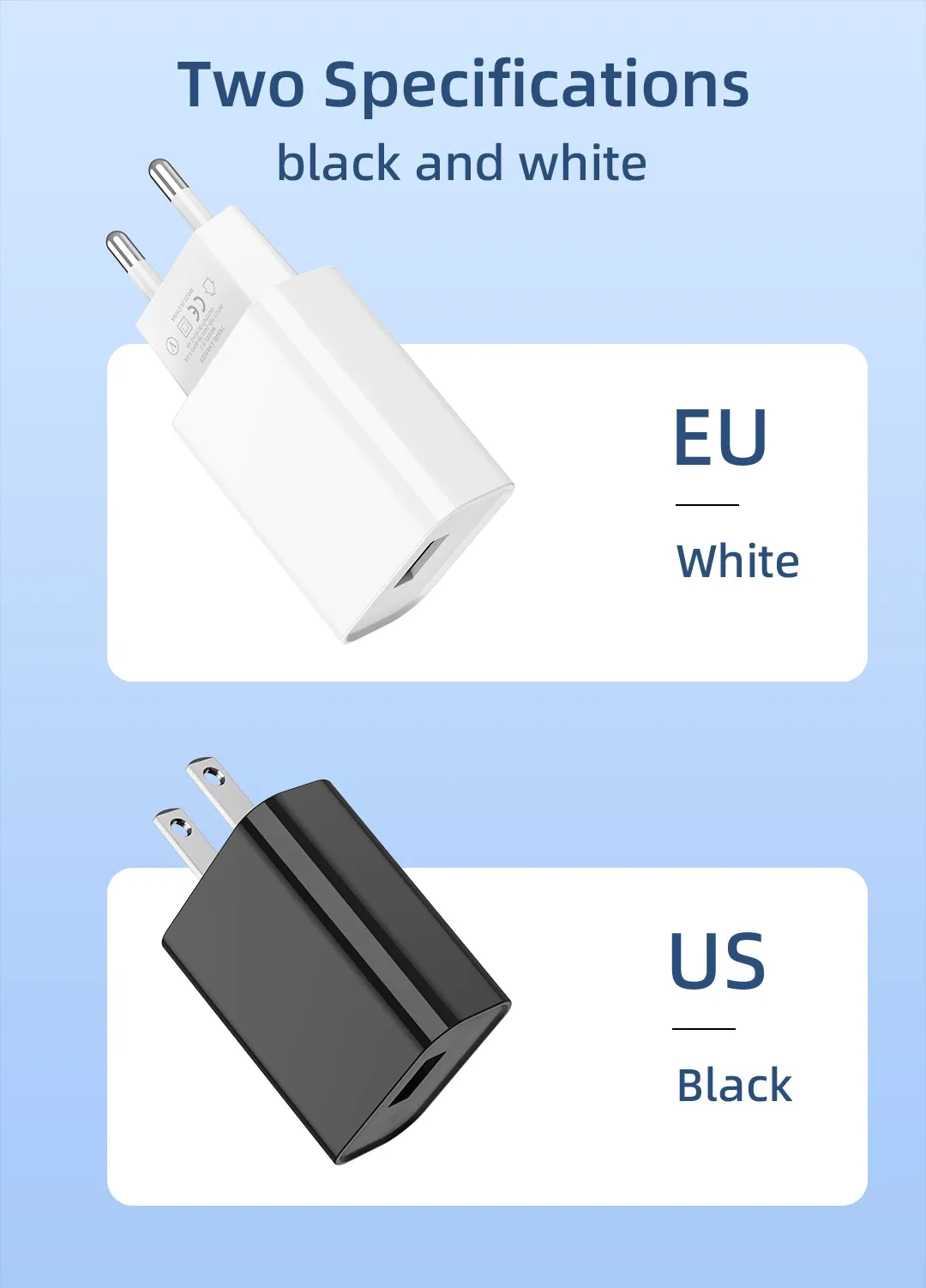 Chargeur mural USB rapide, esthétique