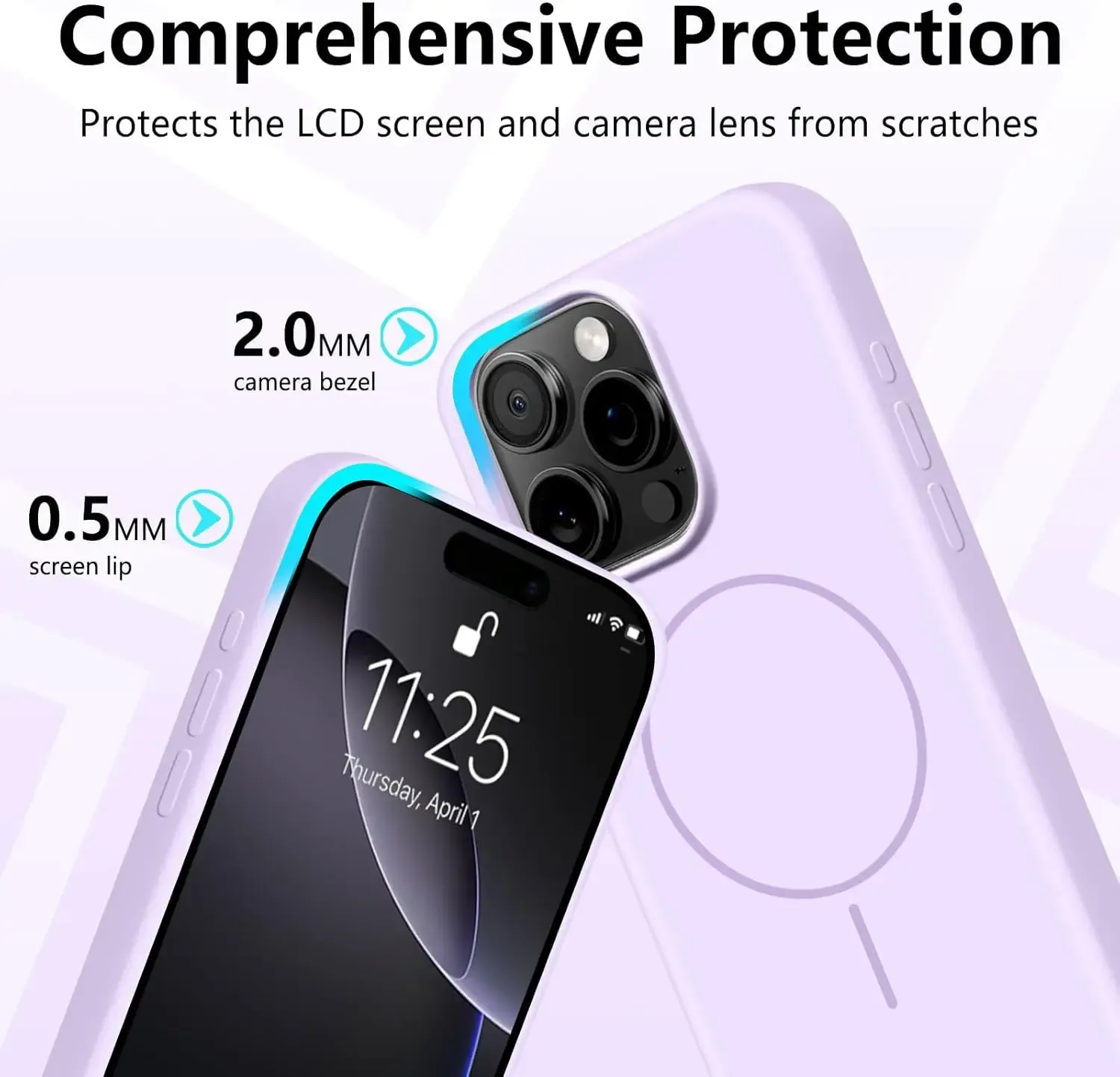 Coque magnétique en silicone avec lanière officielle MagSafe pour iPhone 11, 12, 13, 14, 15, 16, Plus, Pro et Pro Max 3
