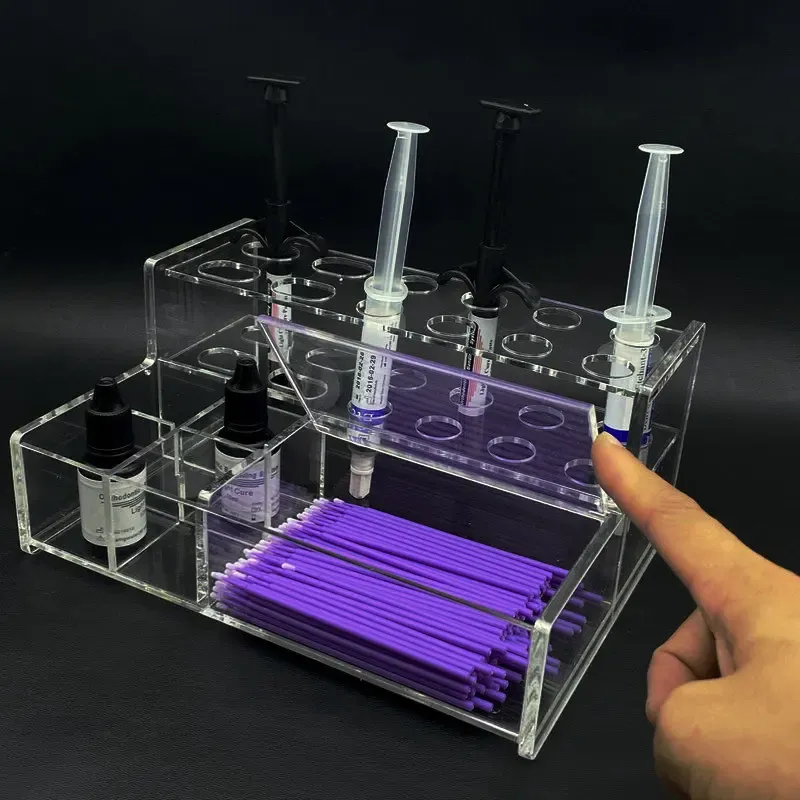 Distributeur d'applicateurs dentaires en acrylique transparent