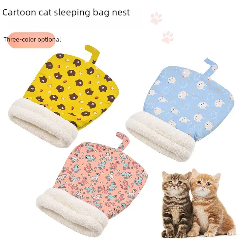 Sac de couchage doux et moelleux pour chat, nid chaud et confortable pour chaton ou petit chiot 5