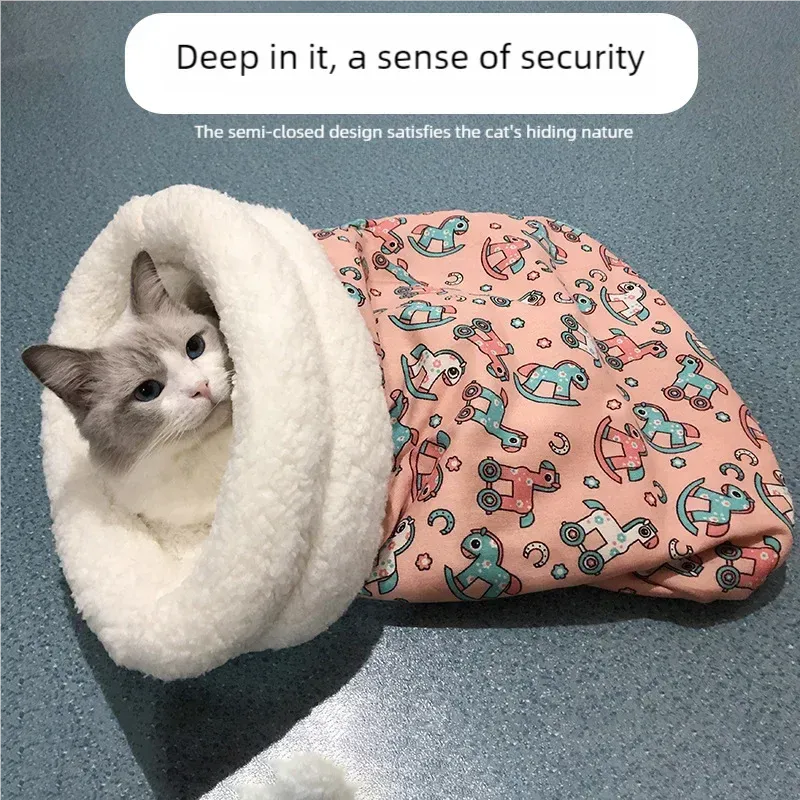 Sac de couchage doux pour chat, vue d'ensemble