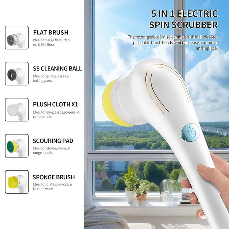 Brosse électrique rechargeable USB pour vaisselle, évier et baignoire 2