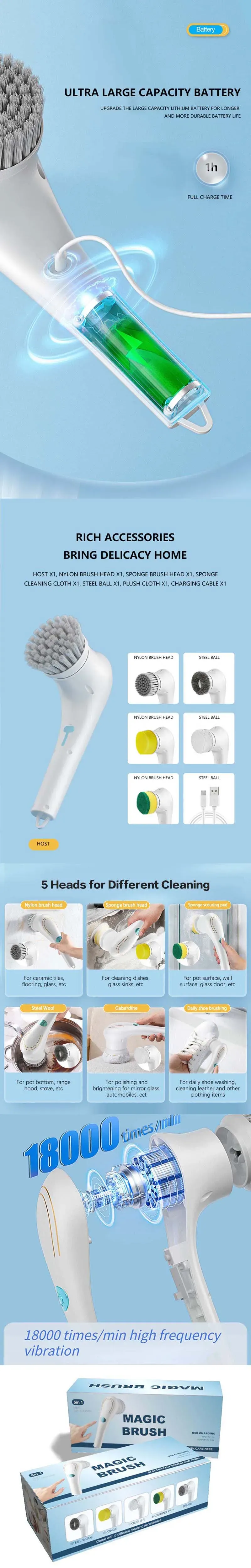 Brosse de nettoyage électrique en contexte domestique