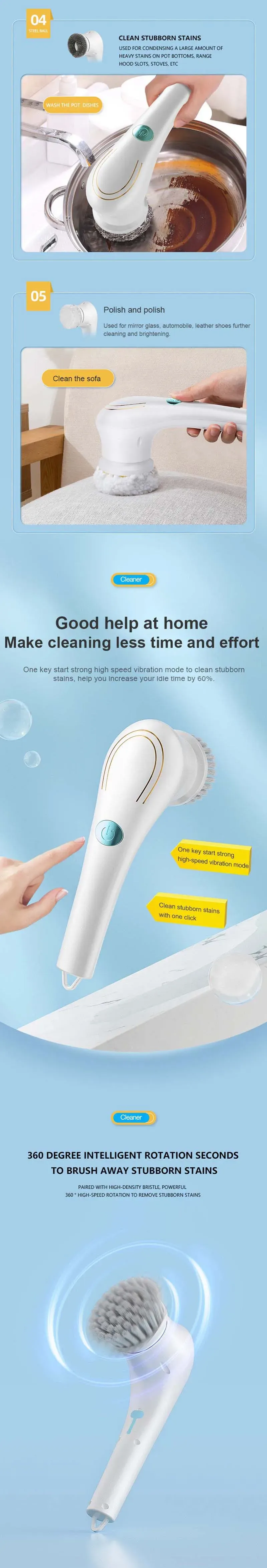 Détail des têtes de brosse et de l'usage quotidien