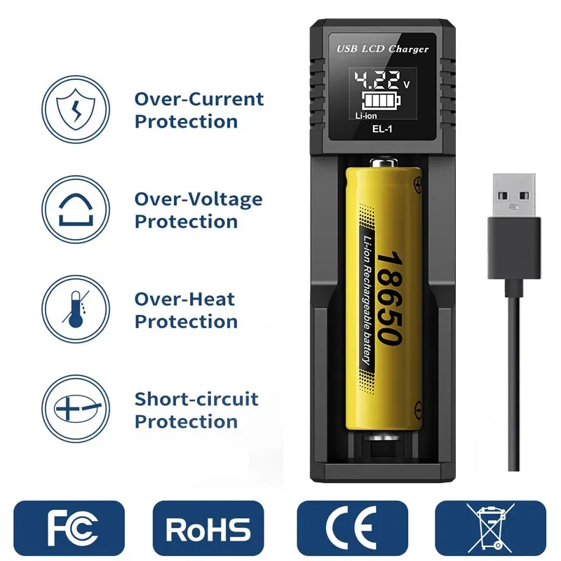 Chargeur intelligent LCD détail des emplacements