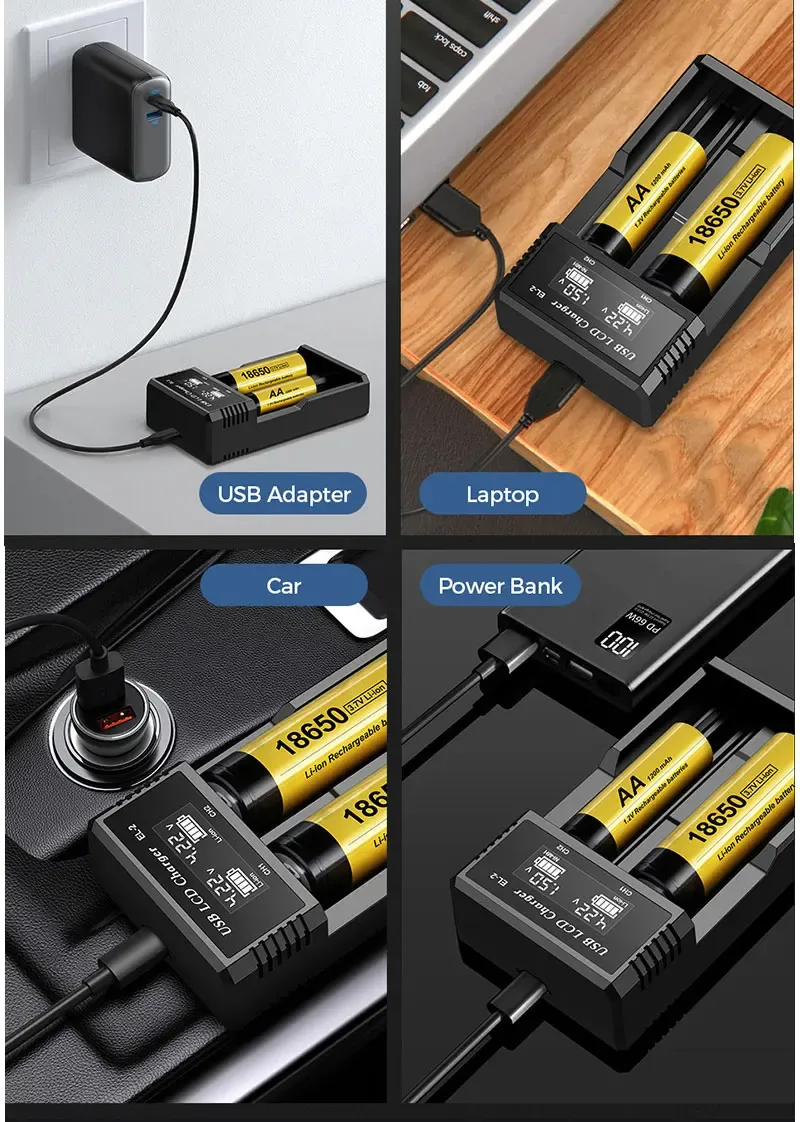 Chargeur intelligent LCD mise en situation