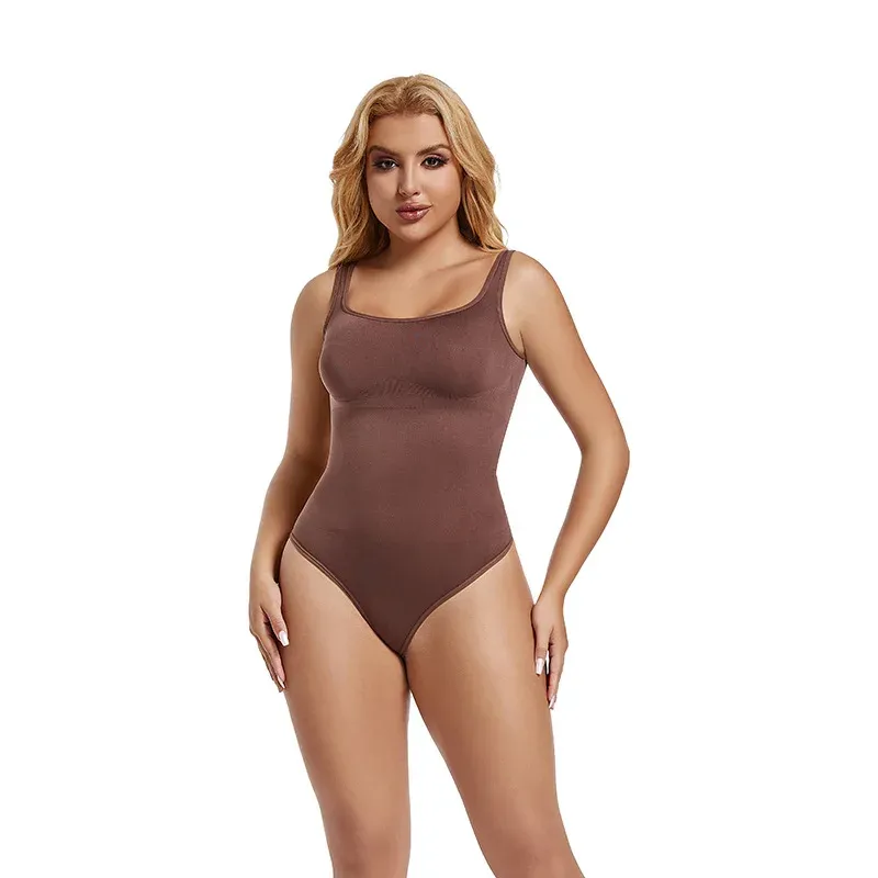 Body sans couture modelant pour femme à col carré et dos nu 6