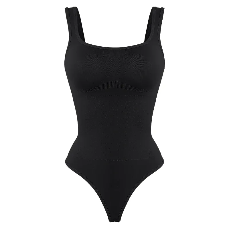 Body sans couture modelant pour femme à col carré et dos nu 8
