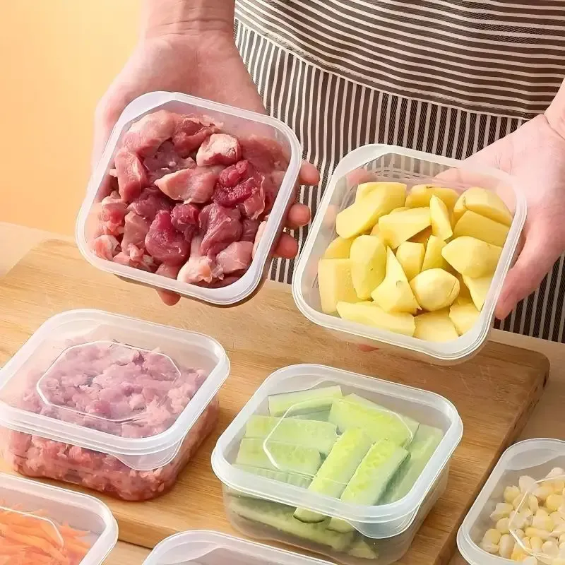 Boîte de conservation pour réfrigérateur, boîte de rangement multifonction pour aliments de cuisine, lot de 10 pièces 5