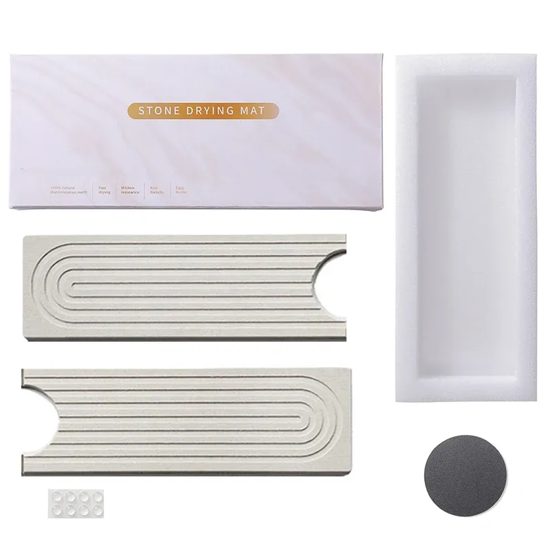 Tapis absorbant en diatomite pour robinet de cuisine, long et à séchage rapide, pour évier et plan de toilette 4