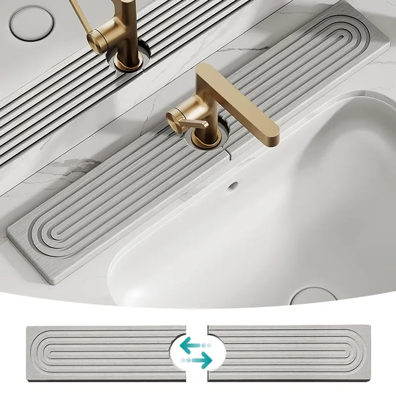 Tapis absorbant en diatomite pour robinet de cuisine, long et à séchage rapide, pour évier et plan de toilette 9