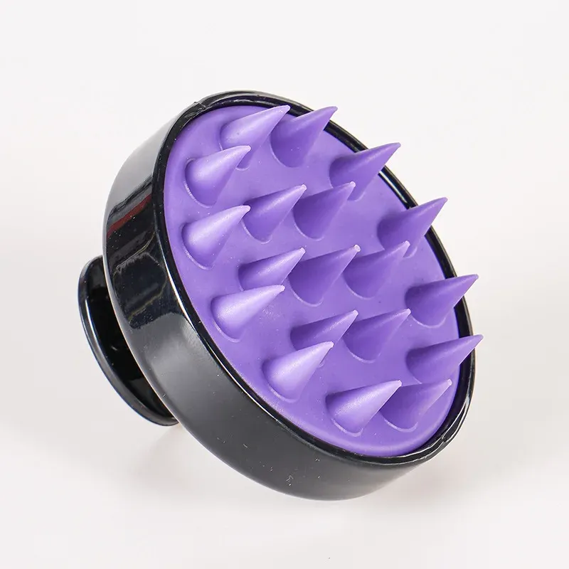 Peigne de massage du cuir chevelu en silicone, brosse à shampoing, peigne de lavage pour cheveux, brosse de massage corporel pour bain et douche, outil de coiffure de salon, 1 pièce 7