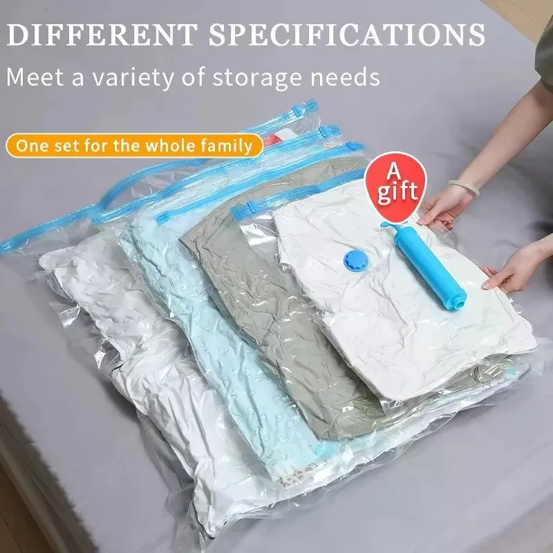 Sacs de rangement sous vide – Lot de 5 – Gain de place pour couettes, couvertures et vêtements 2