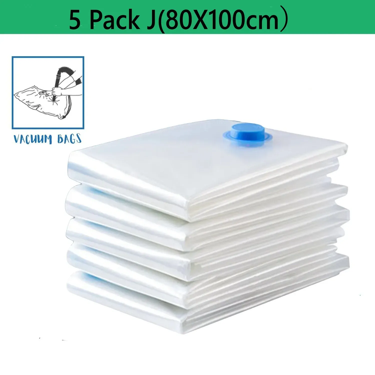 Sacs de rangement sous vide – Lot de 5 – Gain de place pour couettes, couvertures et vêtements 11
