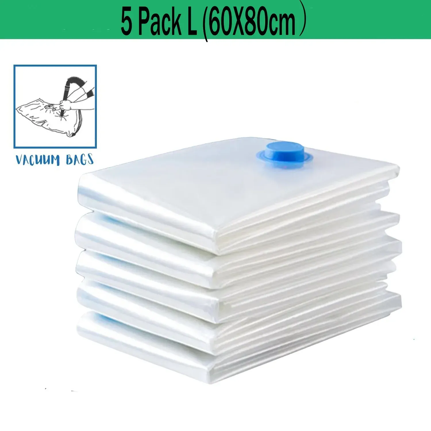 Sacs de rangement sous vide – Lot de 5 – Gain de place pour couettes, couvertures et vêtements 10
