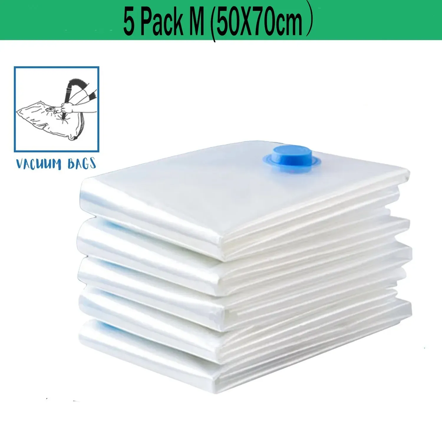 Sacs de rangement sous vide – Lot de 5 – Gain de place pour couettes, couvertures et vêtements 9