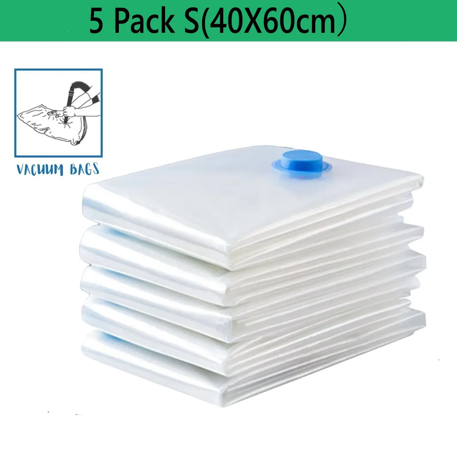 Sacs de rangement sous vide – Lot de 5 – Gain de place pour couettes, couvertures et vêtements 8