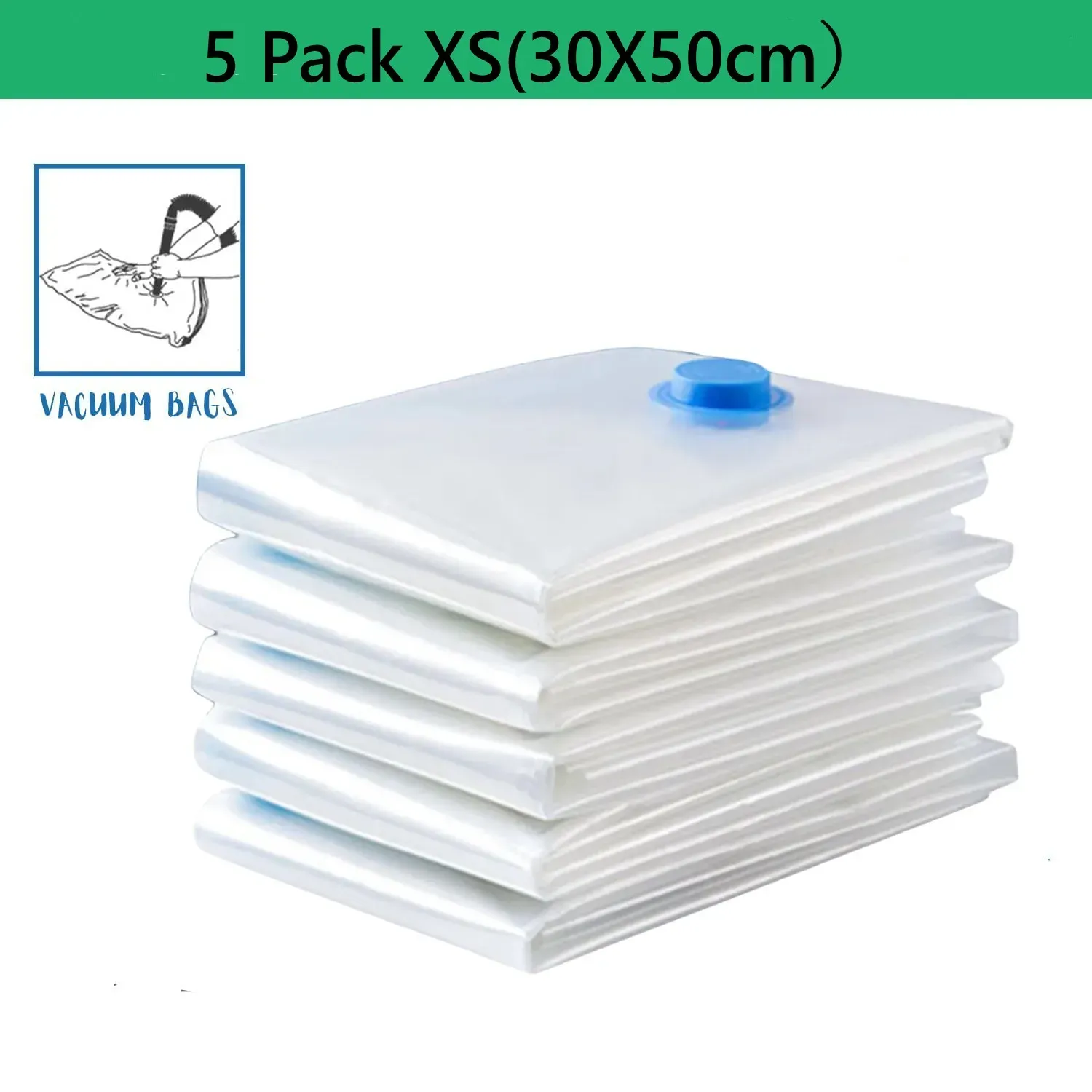 Sacs de rangement sous vide – Lot de 5 – Gain de place pour couettes, couvertures et vêtements 7