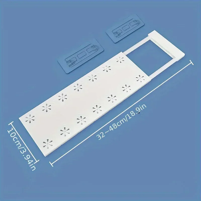 Cloison de rangement réglable en métal et plastique pour cuisine ou armoire, sans perçage, extensible et polyvalente 4