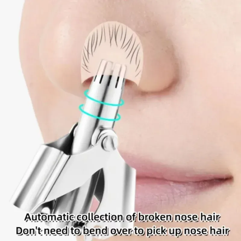 Tondeuse manuelle portable lavable pour poils du nez et des oreilles, étanche, en acier inoxydable, pour hommes et femmes 3