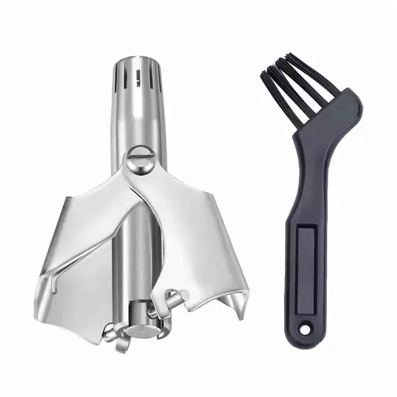 Tondeuse manuelle portable lavable pour poils du nez et des oreilles, étanche, en acier inoxydable, pour hommes et femmes 7