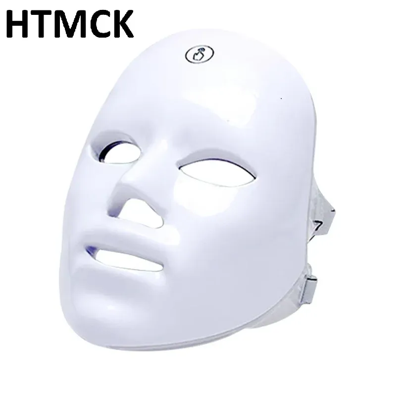 Masque facial LED 7 couleurs HTMCK | Masque de luminothérapie photonique à domicile pour le renouvellement cutané, le traitement de l'acné et les soins anti-rides 7