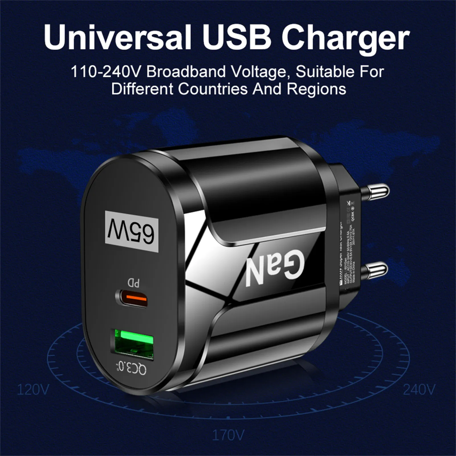 Chargeur mural GaN USB-C 65W, ambiance maison