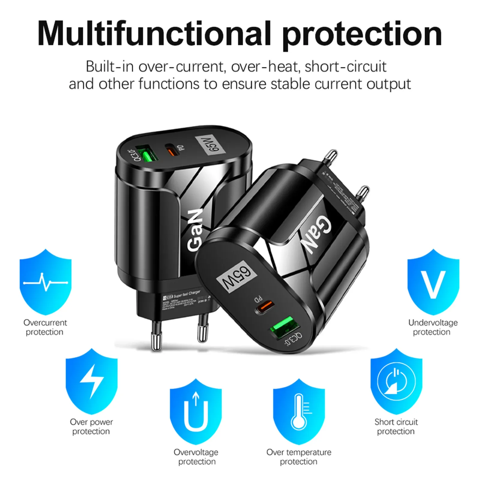 Chargeur mural GaN USB-C 65W, usage au quotidien