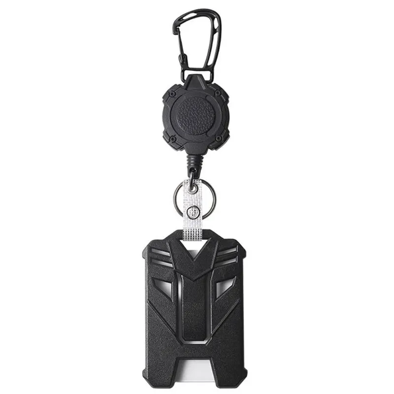 Porte-badge rétractable robuste avec mousqueton et anneau porte-clés, idéal pour l'extérieur et le transport de plusieurs outils 11