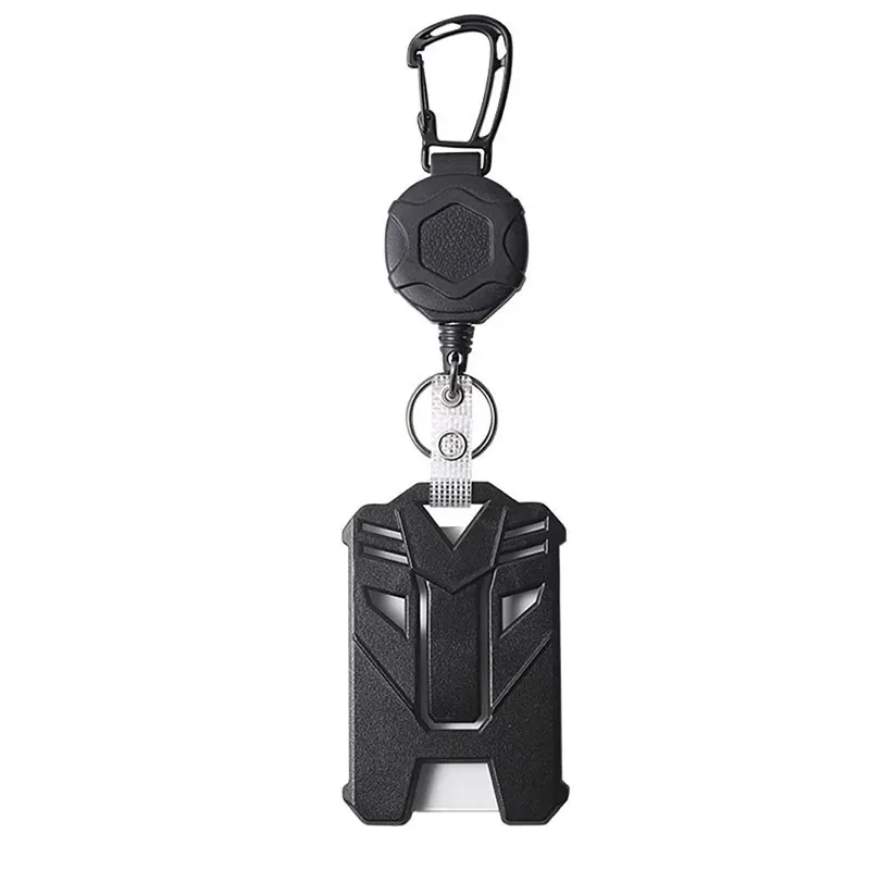 Porte-badge rétractable robuste avec mousqueton et anneau porte-clés, idéal pour l'extérieur et le transport de plusieurs outils 10