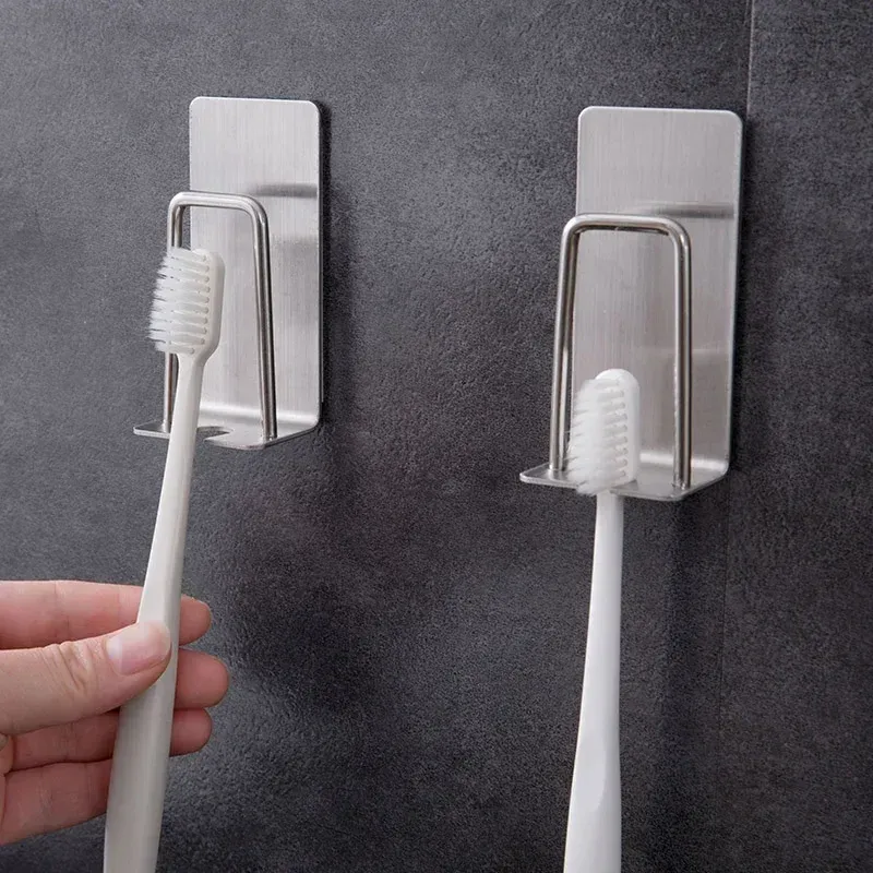 Porte-brosse à dents mural en acier inoxydable avec gobelet à raser, lot de 1 ou 2 pièces 2