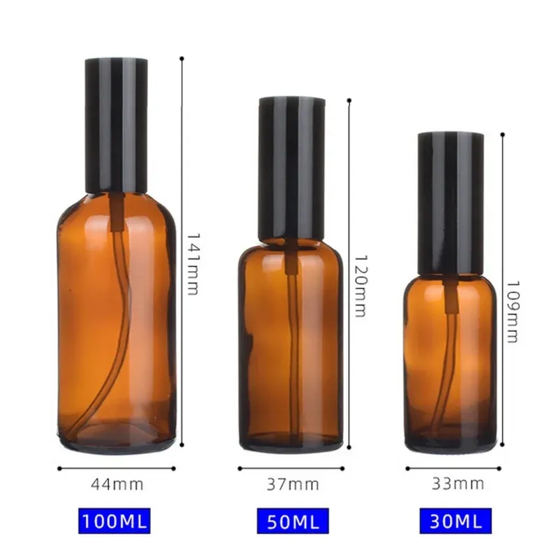 Vaporisateur rechargeable en verre ambré 30 ml, 50 ml et 100 ml - Image 1