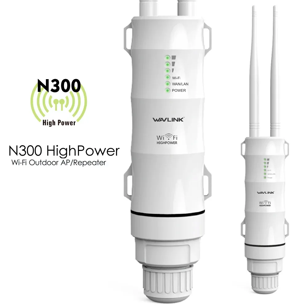 Répéteur Wi-Fi extérieur sans fil haute puissance Wavlink AC1200/600/300, double bande 2,4 GHz + 5 GHz, mode point d'accès/routeur, alimentation PoE, extension de portée 9