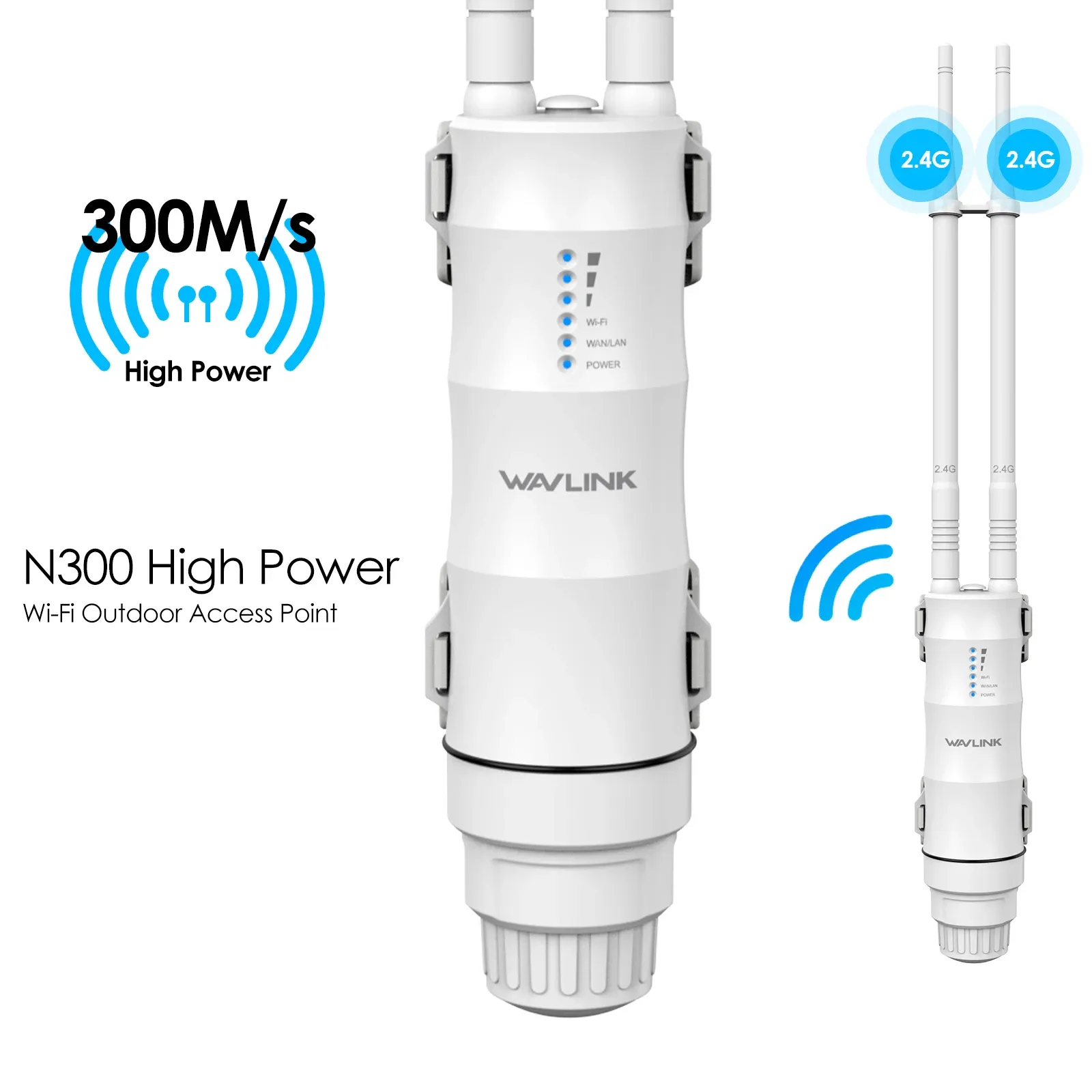 Répéteur Wi-Fi extérieur sans fil haute puissance Wavlink AC1200/600/300, double bande 2,4 GHz + 5 GHz, mode point d'accès/routeur, alimentation PoE, extension de portée 10