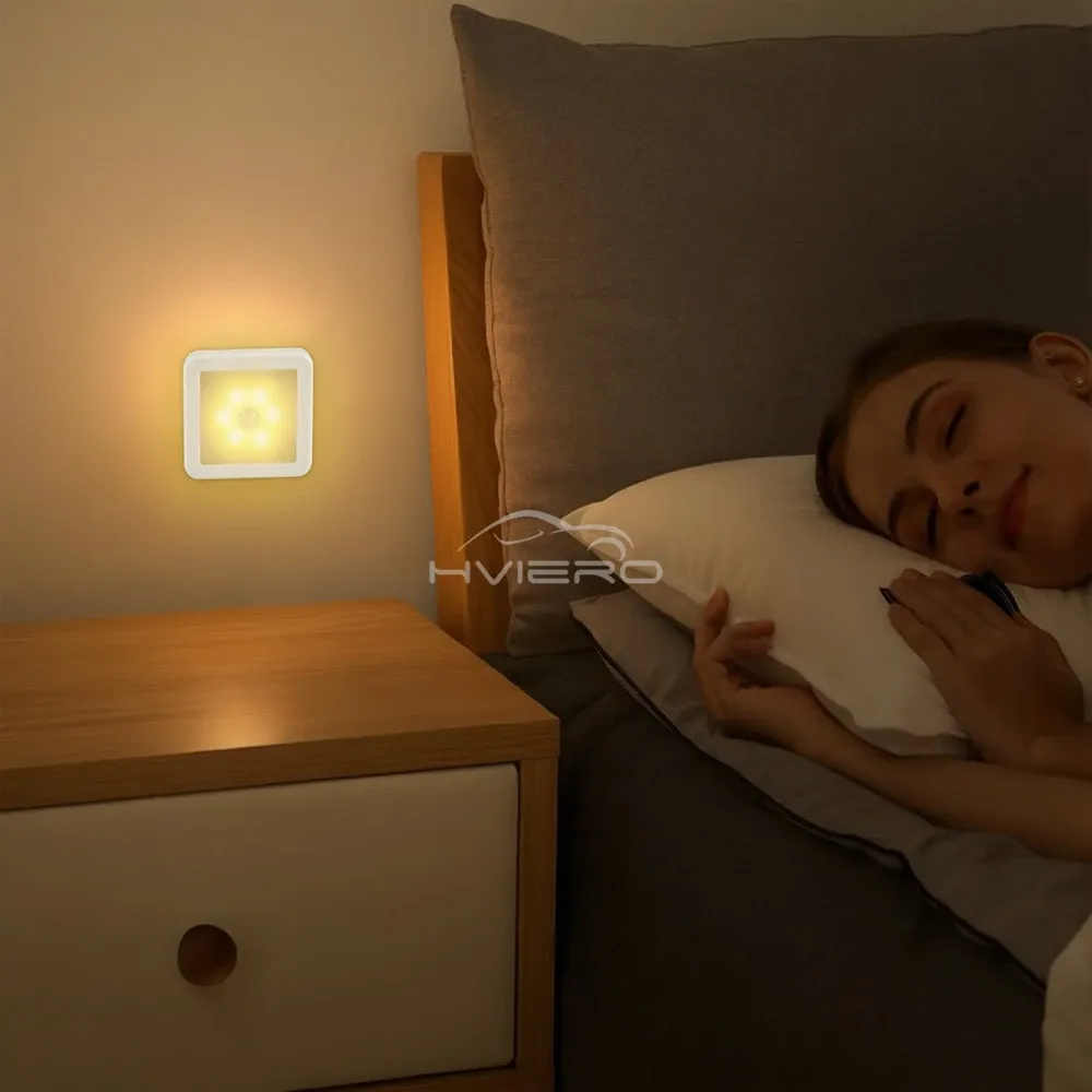 Veilleuse LED intelligente à détecteur de mouvement et de présence, fonctionnant sur piles, idéale pour WC, chambre et couloir 6