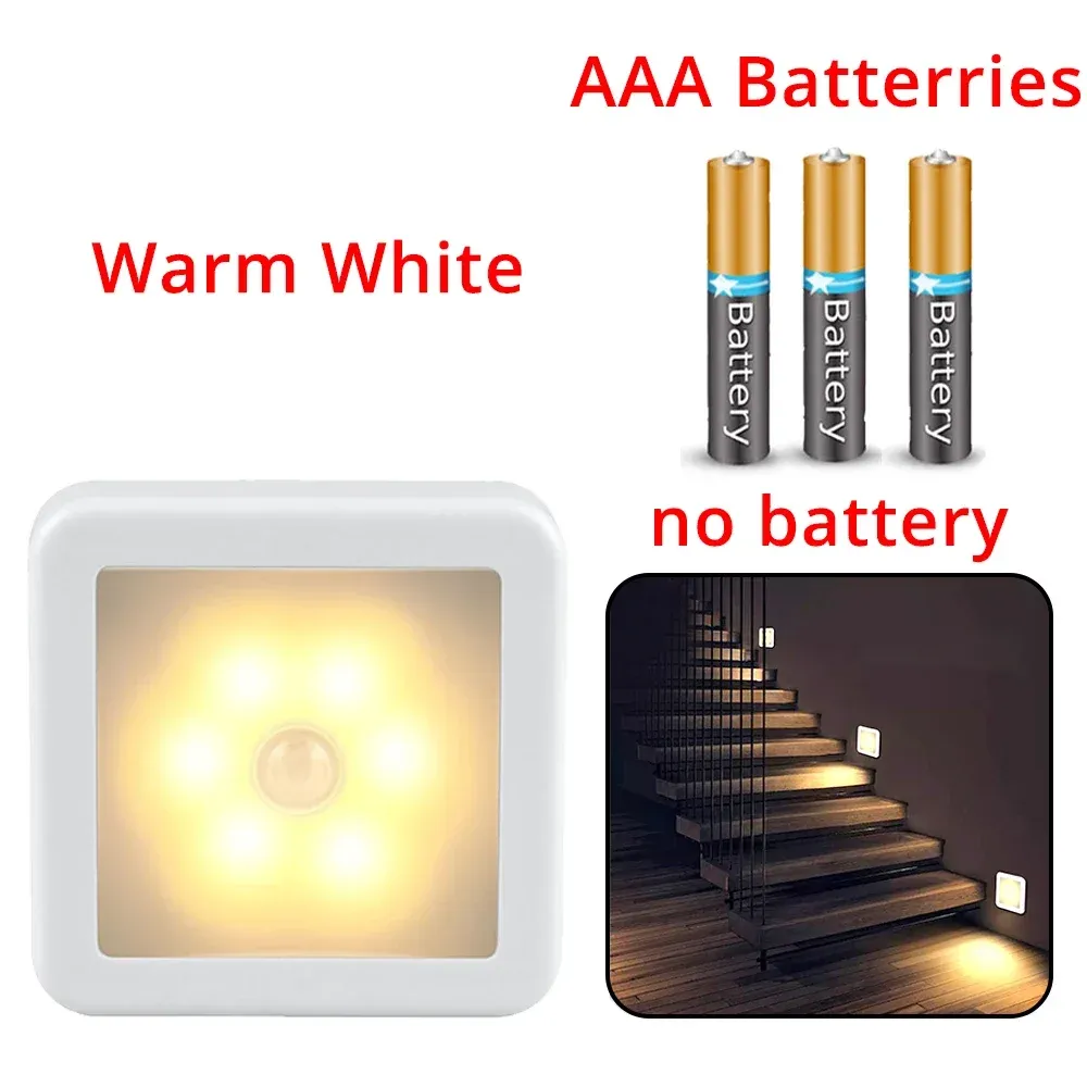 Veilleuse LED intelligente à détecteur de mouvement et de présence, fonctionnant sur piles, idéale pour WC, chambre et couloir 8