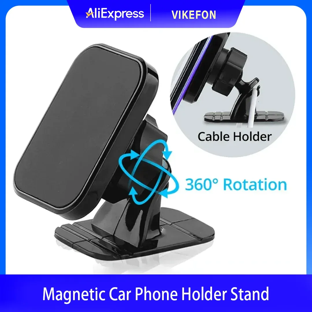 Support de téléphone magnétique pour voiture, support universel pour grille d'aération, aimant pour tableau de bord, support de téléphone portable compatible iPhone, Samsung et Xiaomi