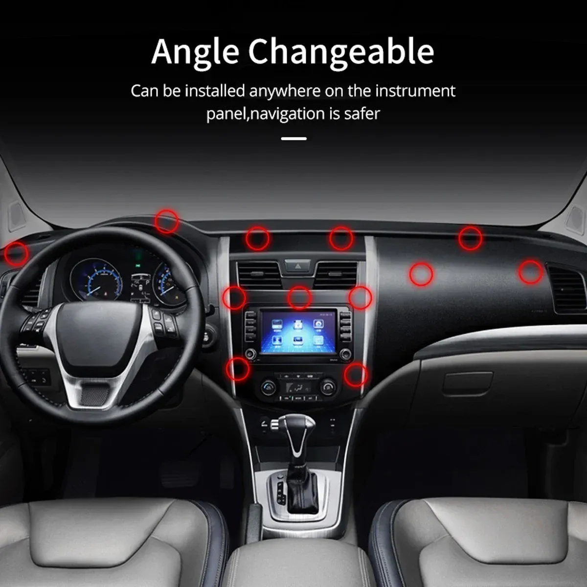 Support de téléphone magnétique pour voiture, support universel pour grille d'aération, aimant pour tableau de bord, support de téléphone portable compatible iPhone, Samsung et Xiaomi 5