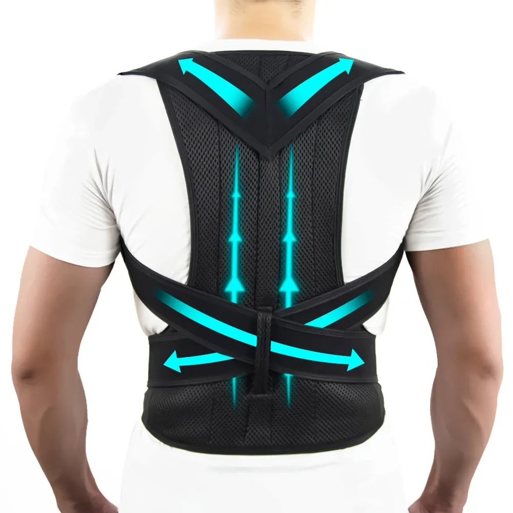 Correcteur de posture pour femmes et hommes, redresseur d'épaules réglable, soutien dorsal complet pour le haut et le bas du dos - Image 1