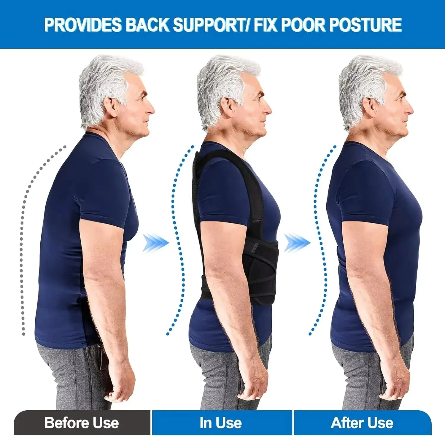 Soutien dorsal pour la posture, porté au quotidien